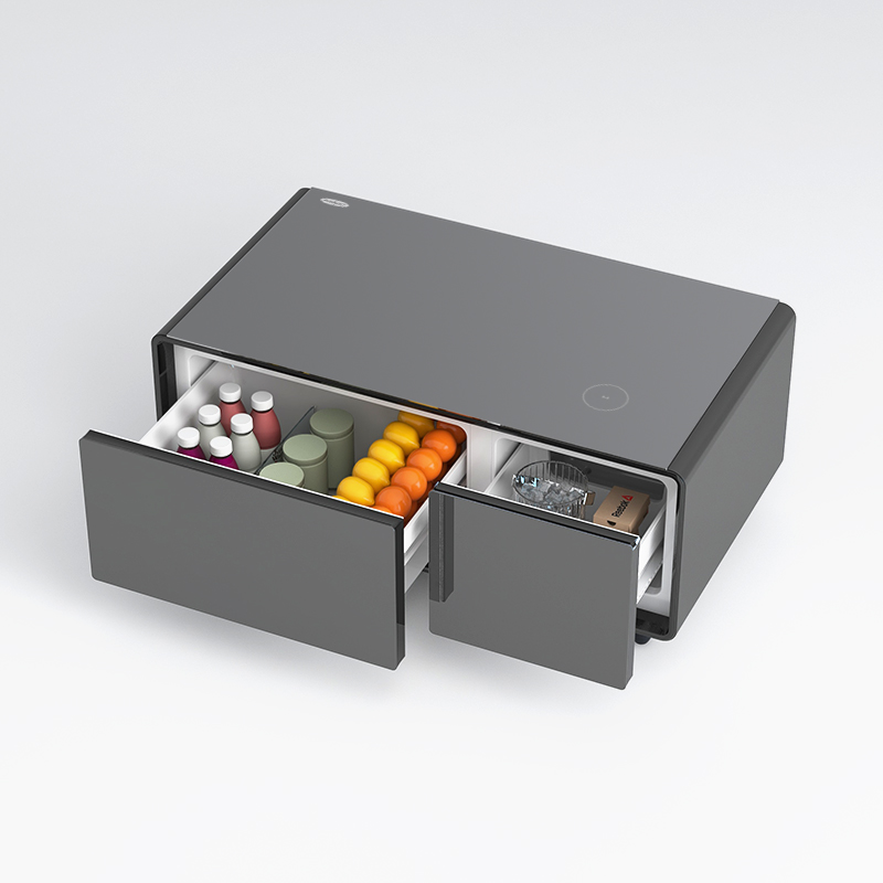 2 Drawers Smart Fridge Living Room Home Appliance With Wireless Charger With Two Usb Ports 